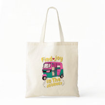 Bolsa de mano con cita de viaje