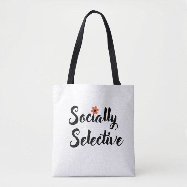 Bolsa de mano con cita divertida para introvertido (Anverso)