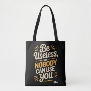 Bolsa de mano con cita divertida retro inútil