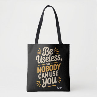 Bolsa de mano con cita divertida retro inútil