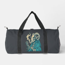 Bolsa de mano con cráneo de carnero fumando oculto