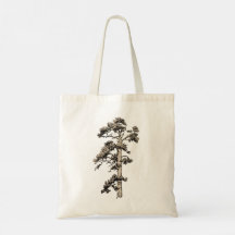 Bolsa de mano con dibujo de pino vintage alterado