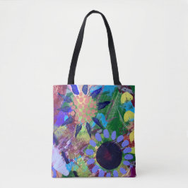 Bolsa de mano con diseño de flores abstractas