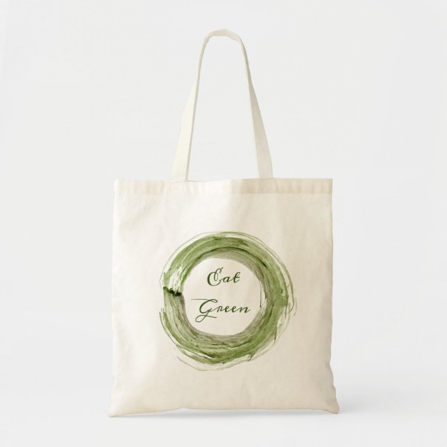Bolsa de mano con diseño Eat Green (Frente)
