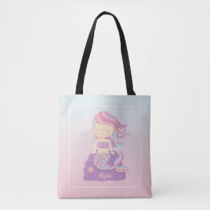 Bolsa de mano con efecto ombre rosa y azul de niña