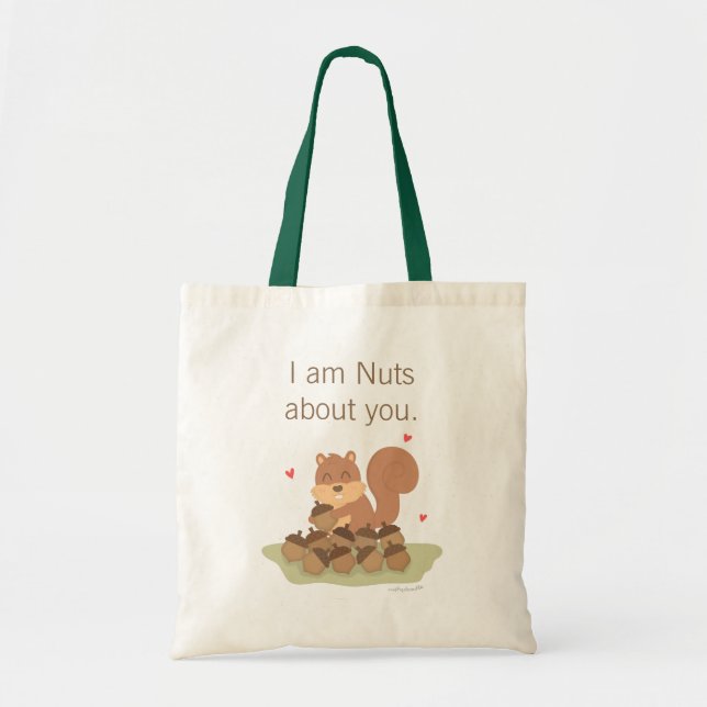 Bolsa de mano con el chiste "Cute Squirrel Nuts Ab (Frente)