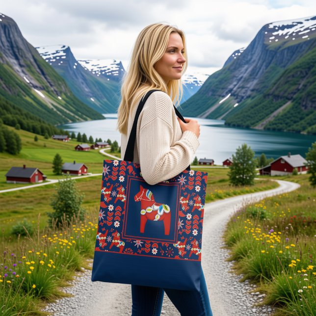 Bolsa de mano con estampado de caballo Dala sueco (Subido por el creador)