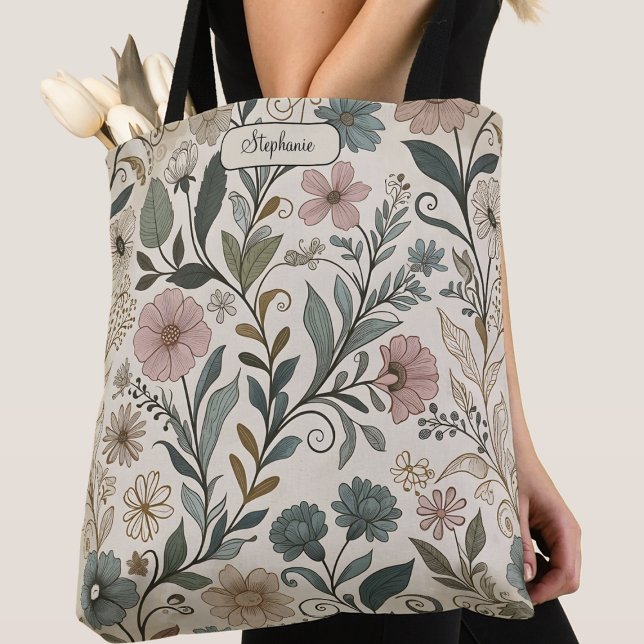 Bolsa de mano con estampado floral nostálgico pers (Subido por el creador)