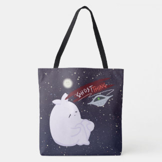 Bolsa de mano con estampado total de fantasma y OV
