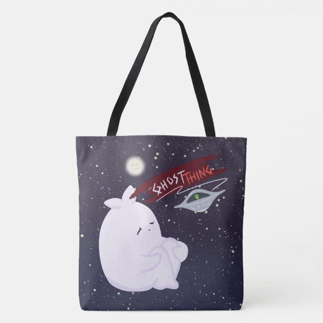 Bolsa de mano con estampado total de fantasma y OV (Anverso)