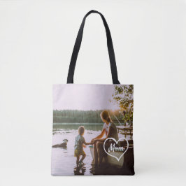 Bolsa de mano con foto de familia con letra Heart 