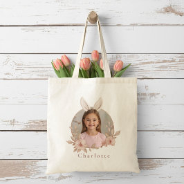 Bolsa de mano con foto personalizada del conejo de