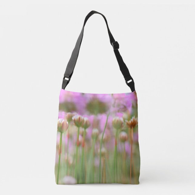 Bolsa de mano con fotografía de flores abstractas  (Reverso)
