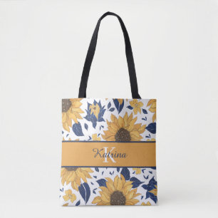 Bolsa de mano con girasoles monogramada