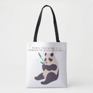 Bolsa de mano con ilustración de panda inspirador