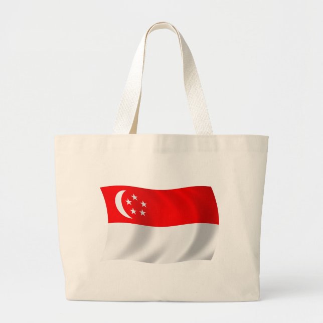 Bolsa de mano con la bandera de Singapur (Frente)