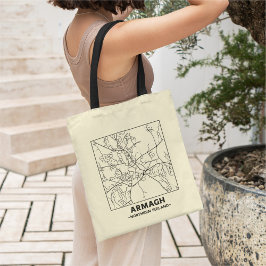 Bolsa de mano con mapa de la ciudad de Armagh, Irl