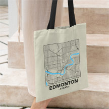 Bolsa de mano con mapa de la ciudad de Edmonton, A