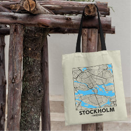 Bolsa de mano con mapa de la ciudad de Estocolmo,