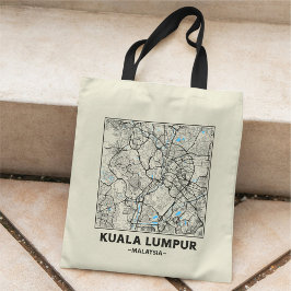 Bolsa de mano con mapa de la ciudad de Kuala Lumpu
