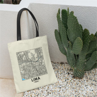 Bolsa de mano con mapa de la ciudad de Lima, Perú