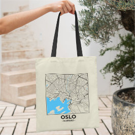 Bolsa de mano con mapa de la ciudad de Oslo, Norue