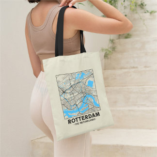 Bolsa de mano con mapa de la ciudad de Róterdam, P