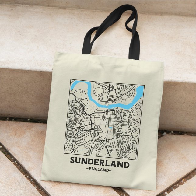 Bolsa de mano con mapa de la ciudad de Sunderland, (Subido por el creador)