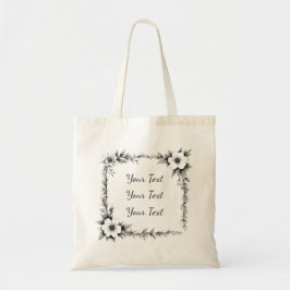 Bolsa de mano con marco floral cuadrado personaliz