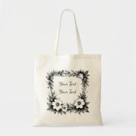 Bolsa de mano con marco floral exuberante personal