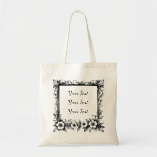 Bolsa de mano con marco floral ornamentado persona