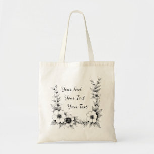 Bolsa de mano con marco floral personalizado