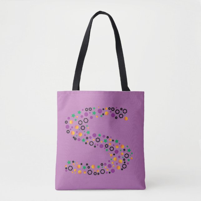Bolsa de mano con monograma de letra S de lunares  (Anverso)