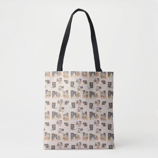 Bolsa de mano con patrón de cabaña de fantasmas ca (Anverso)