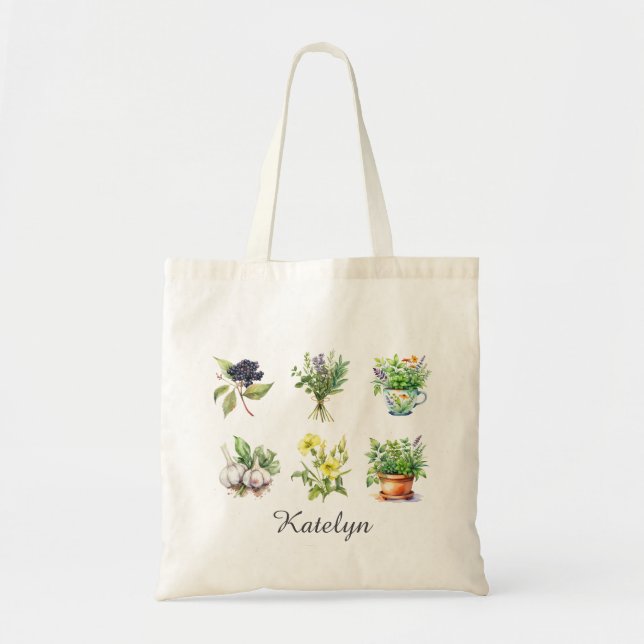Bolsa de mano con ramo floral personalizado (Frente)