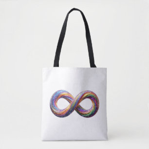 Bolsa de mano con símbolo de infinito de arcoíris