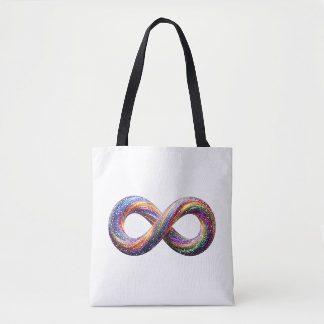 Bolsa de mano con símbolo de infinito de arcoíris  (Anverso)
