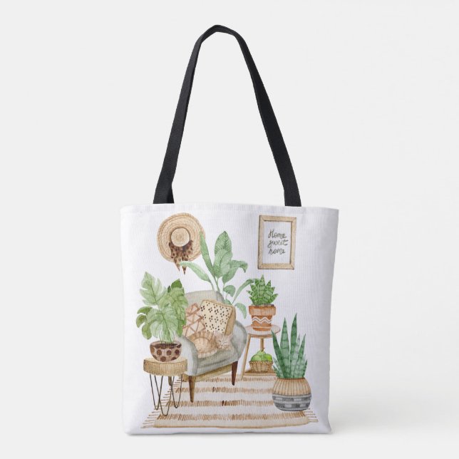 Bolsa de mano con tema de jardín (Reverso)