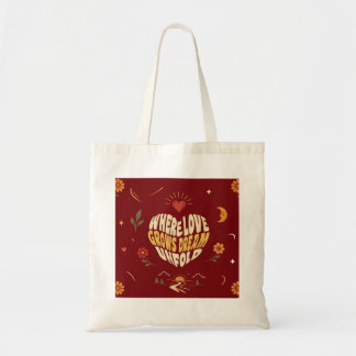 Bolsa de mano con tipografía de corazón romántico