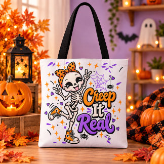 Bolsa de mano Creep It Real Esqueleto de Halloween