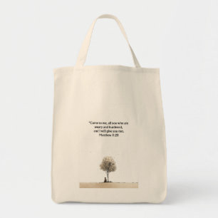 Bolsa de mano cristiana Mateo 11:28 Bolsa de reg