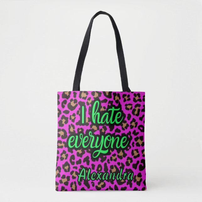 Bolsa de mano Custo rosa caliente con estampado de (Anverso)
