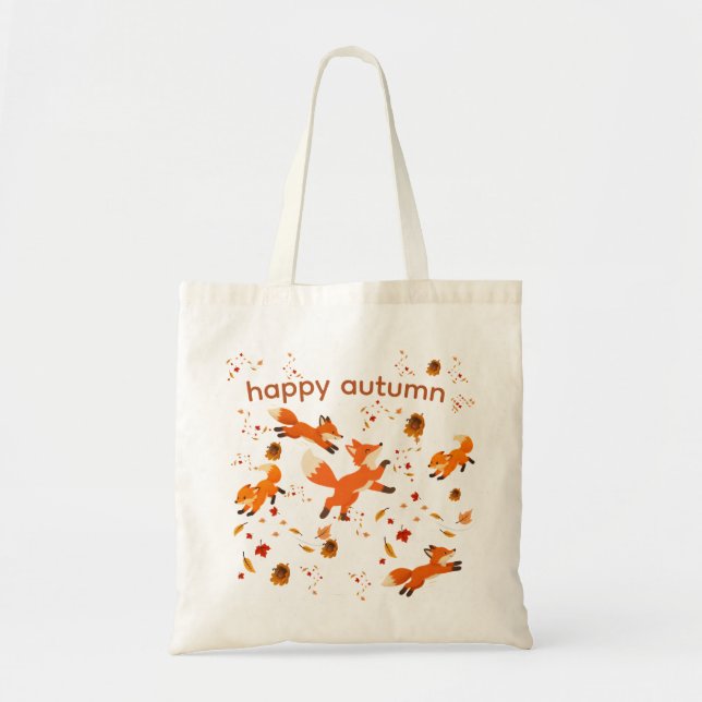 Bolsa de mano Cute Hello Autumn Fox Cozy Fall - Se (Frente)