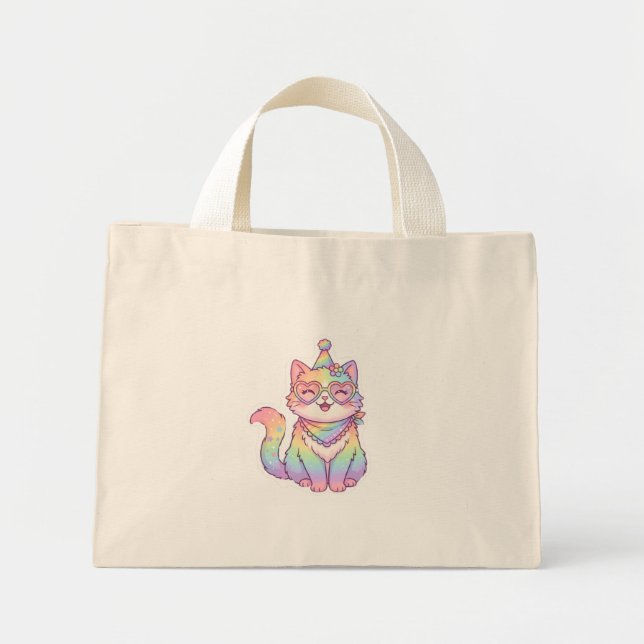 Bolsa de mano Cute Kawaii Arcoíris Caticorn Unicor (Frente)
