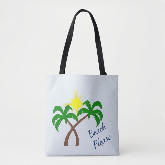 Bolsa de mano Cute Palm Tree Beach Please (Anverso)