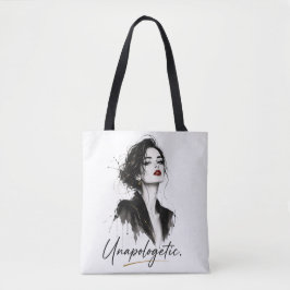 Bolsa de mano de algodón con el lema Unapologetic.