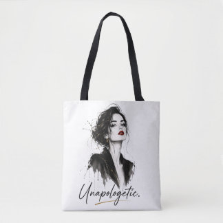 Bolsa de mano de algodón con el lema Unapologetic.