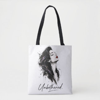 Bolsa de mano de algodón con la frase minimalista: