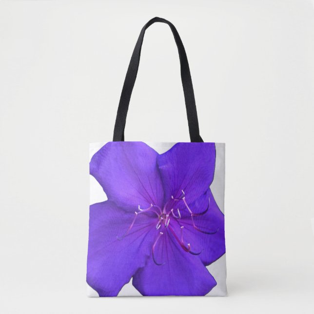 Bolsa de mano de arte botánico audaz con floración (Anverso)