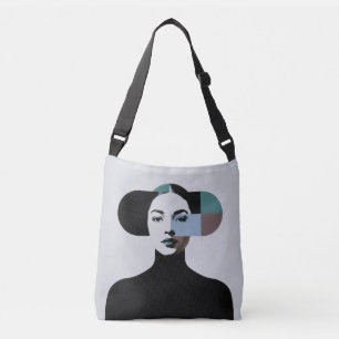 Bolsa de mano de arte de retrato abstracto femenin